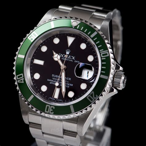 black and green sub rolex|Rolex green bezel submariner.